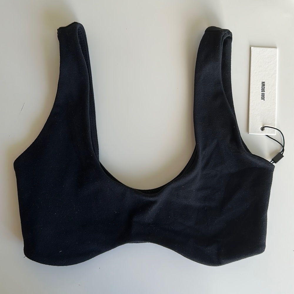 Joan brown black sports bra